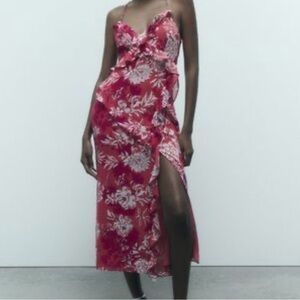 Zara Strappy Floral Midi Dress